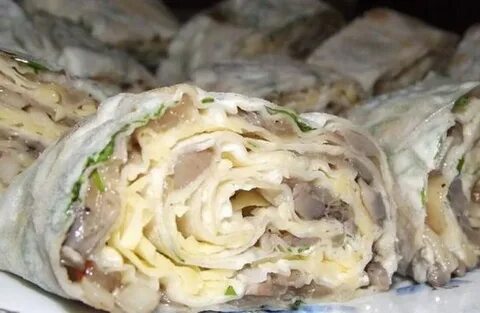 Лаваш с грибами и сыром в духовке
