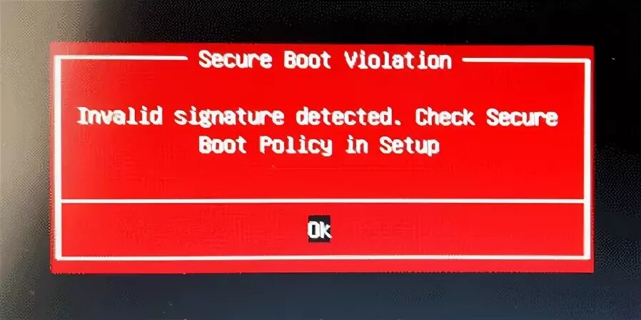 Invalid signature detected