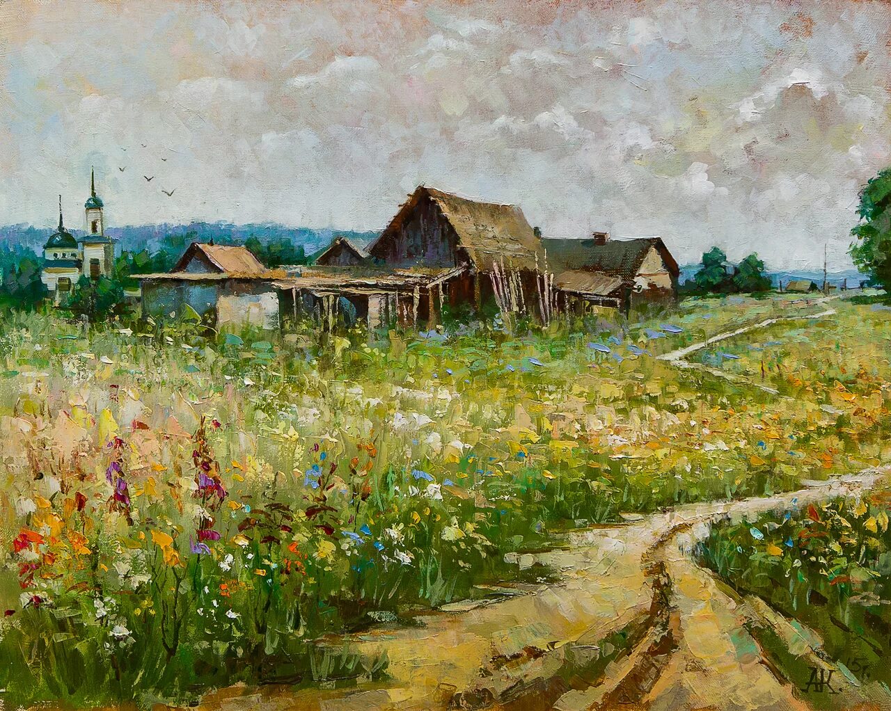 Картины русская деревня