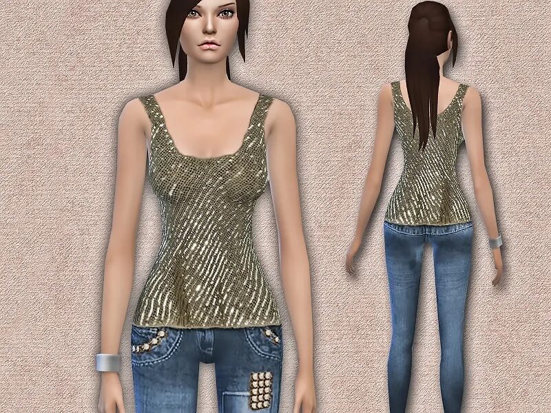 Sequin Top SIMS 4. Симс 4 Harmonia. Body Color Sequins. Top detail