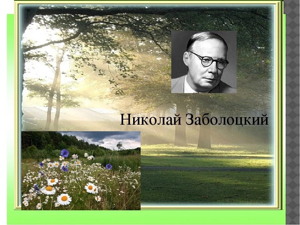 Стих заболоцкого я воспитан природой. Н Н Заболоцкий природа.