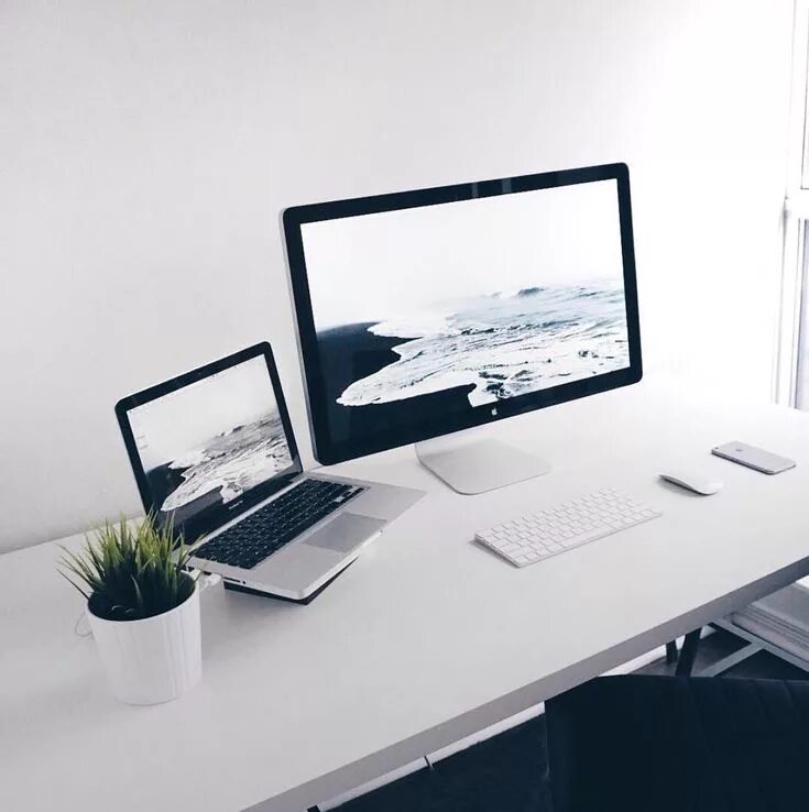 Online crop HD wallpaper: Apple MacBook & Coffee on the white desk, interior, of