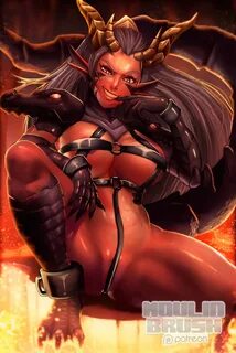 pQÍT0On,MoulinBrush,Khorne demon Ember,art барышня,art,арт,art эротика,Эрот...