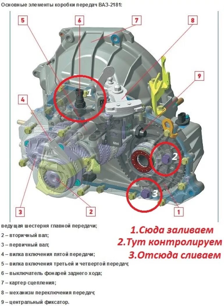 Уровень масла коробка калина. Коробка передач ВАЗ Гранта тросовая схема.