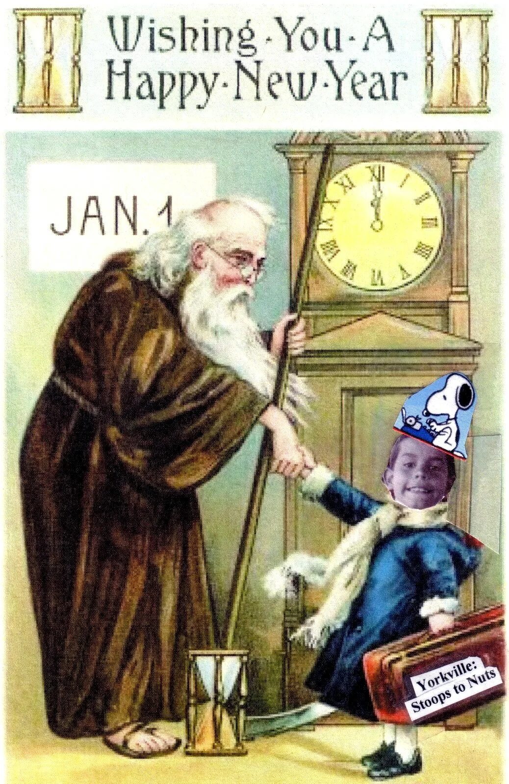 Old new day. Открытка на old New year. Открытка Happy old New year. Father time. Old father time.