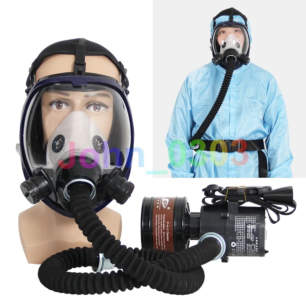 Маска для дыхательного аппарата. Противогаз Unbranded/Generic 15 m 50 ft long Pipe Electric Supplied Air Fed Full face Gas Mask Respirator. Полнолицевая маска с принудительной подачей воздуха 3м. Шланговый СИЗОД С принудительной подачей воздуха (Supplied-Air Respirator). M50 (противогаз).