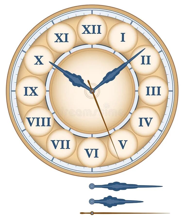 Clock Roman Numerals stock vector. Illustration of round - 58492486