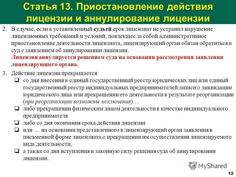 Аннулирование и прекращение действия лицензии. Случаи приостановления действия лицензии. Что такое приостановление деятельности предприятия. Порядок аннулирования лицензии. Приостановление и прекращение полномочий