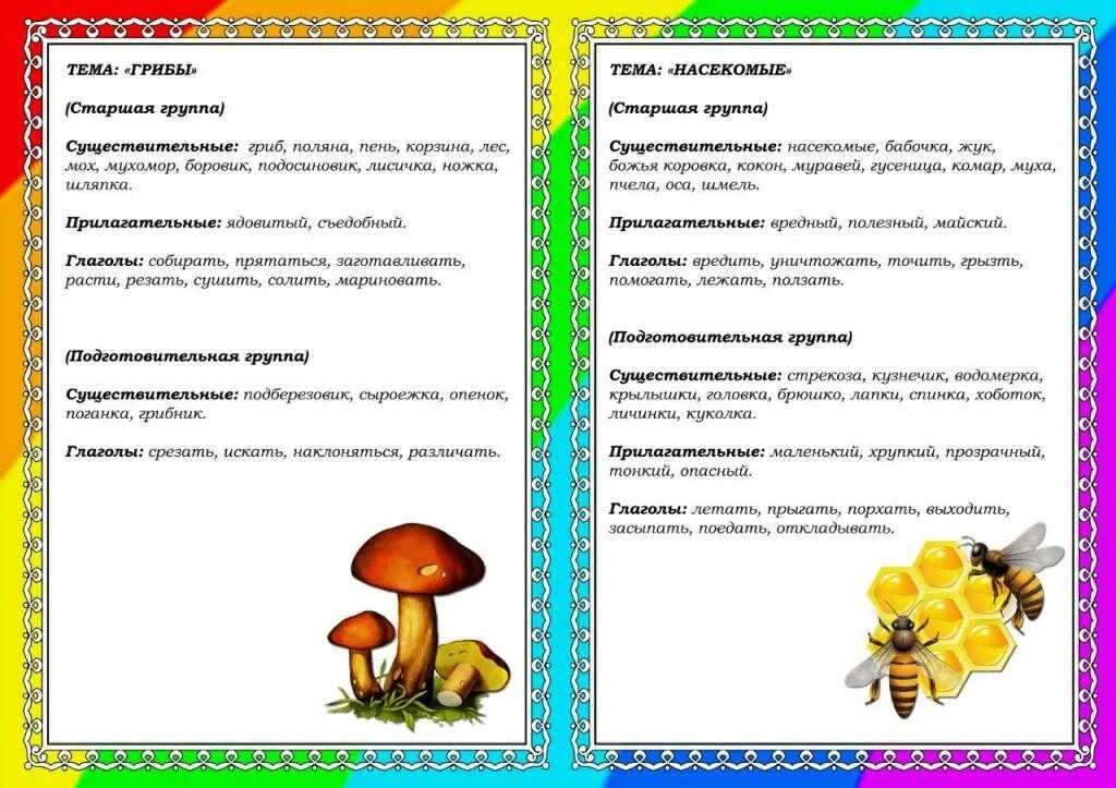 Гриб группа слов. Лексические упражнения в подготовительной группе. Материал по лексическим темам в подготовительной группе. Картотека по лексическим темам. Иллюстрации по лексическим темам в старшей группе.