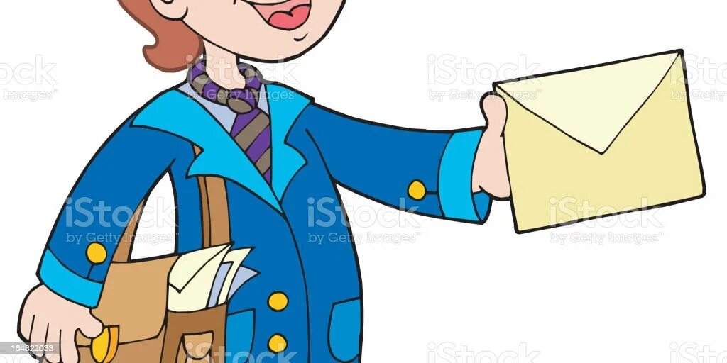 Почтальон для детей. Почтальон на белом фоне. Почтальон. Картина почтальон для детей. Почтальон.