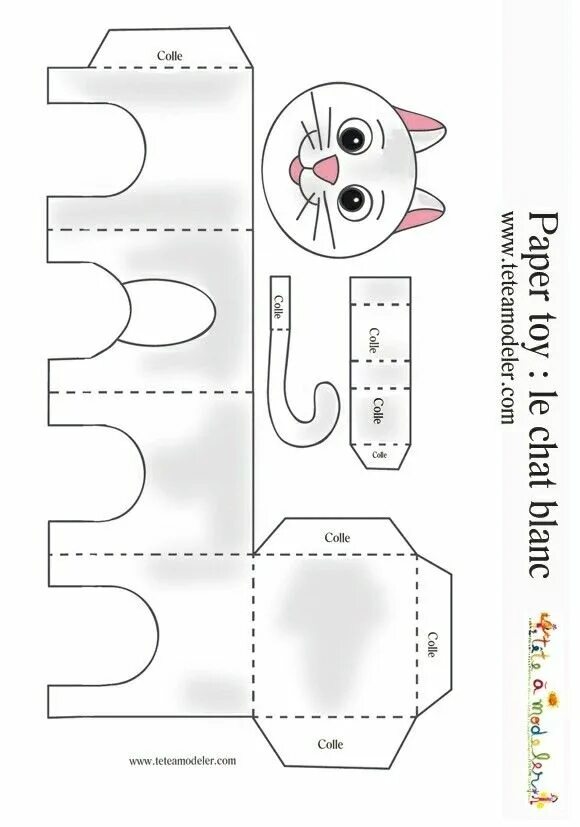 Free Printable 3D Cats. Paper Toys. Juguetes para colorear, Juguetes de papel, J