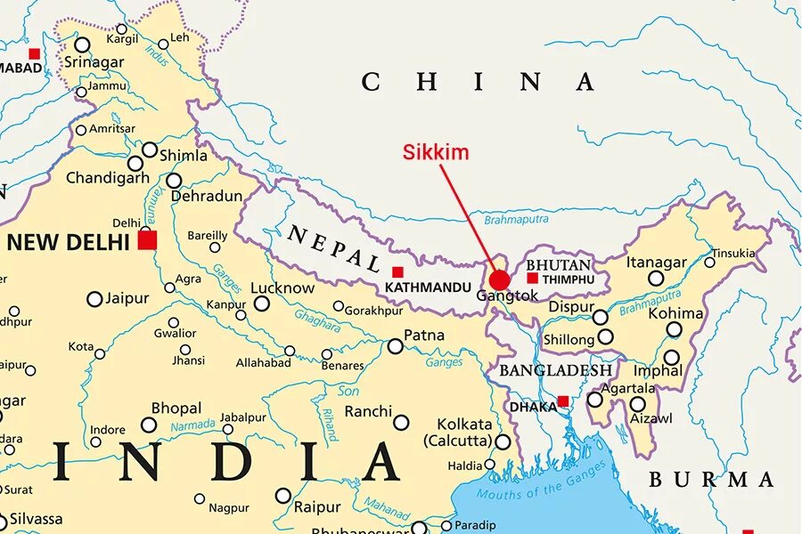 Хаджистан страна где. Непал Катманду на карте. Непал политическая карта.
