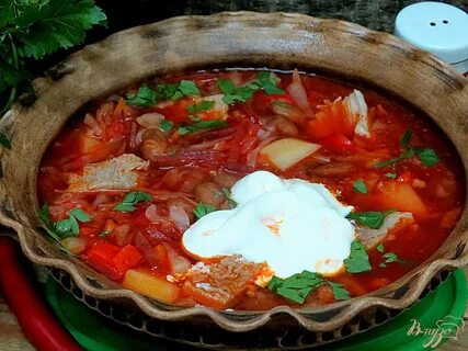 Рецепт борща с фасолью