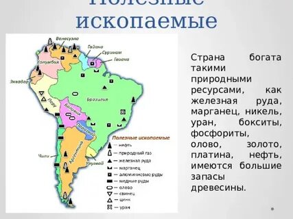 Особенности рельефа и полезные ископаемые бразилии