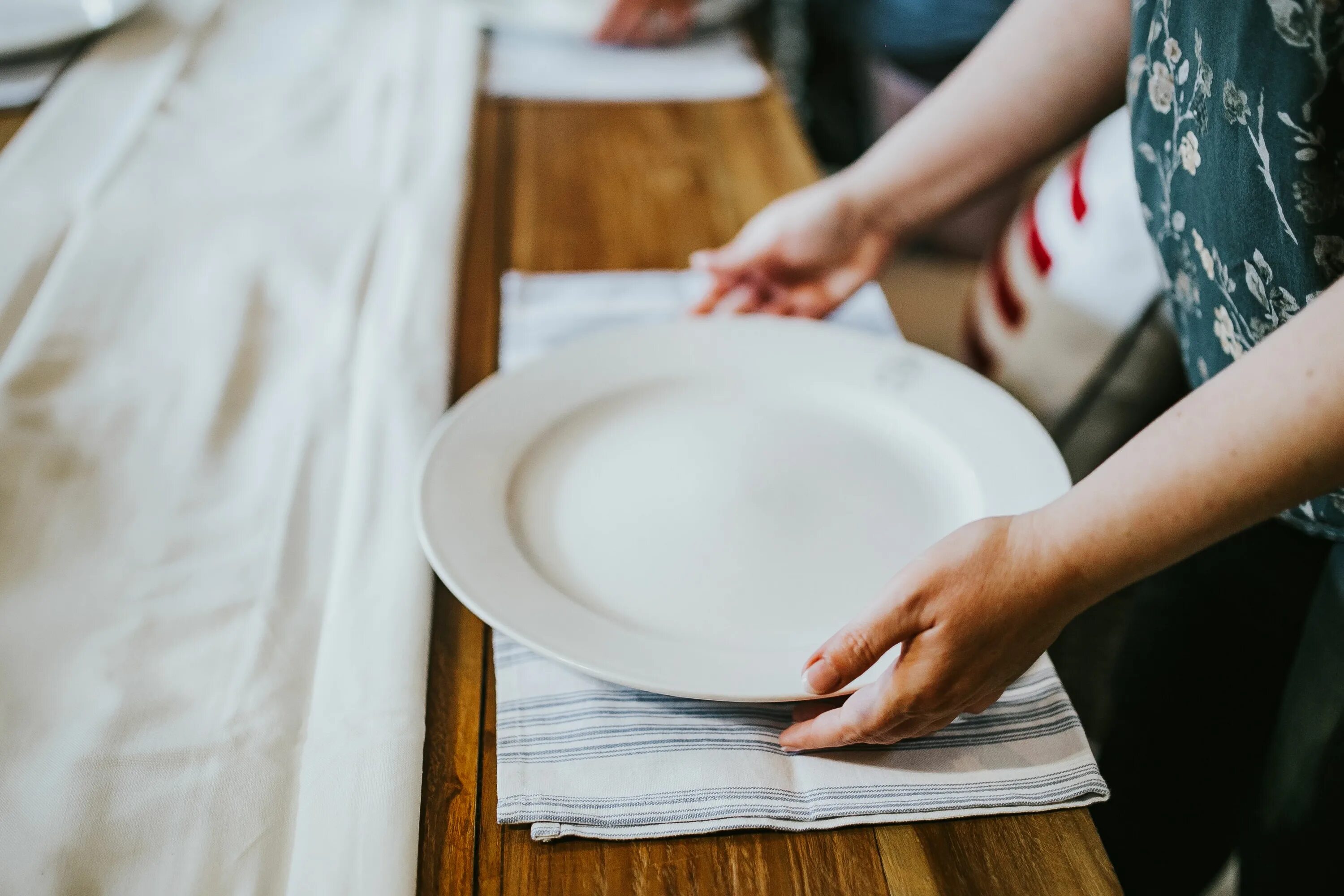 Take a Plate. Plate on the Table. Table. Clean the Table. The dishes now