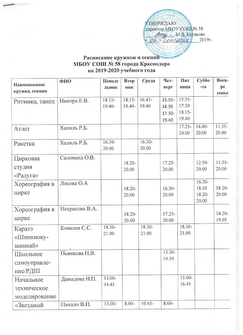 Расписание 675 парнас первомайское. График кружков и секций. График кружков и секций в школе. Расписание кружков. Расписание кружков и секций.