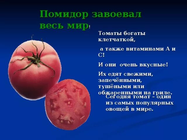 Проект для 2 класса про помидоры Урок окружающего мира "Почему нужно есть много овощей и фруктов" 1 класс
