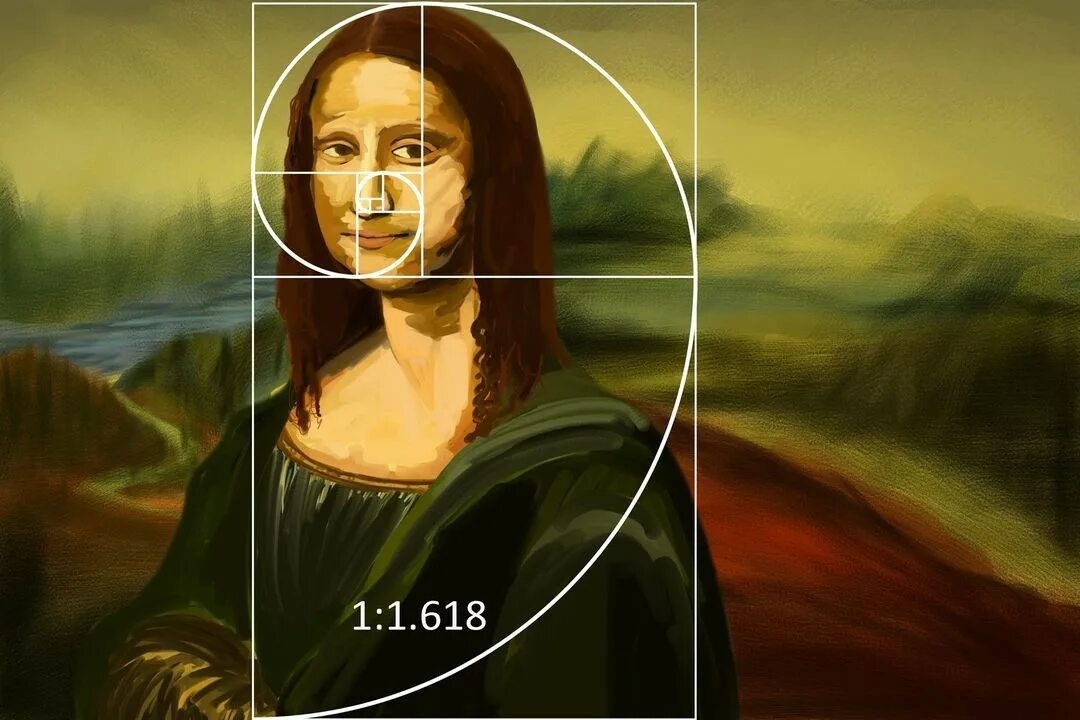 Количество картин. Мона Лиза и спираль Фибоначчи. Мона Лиза золотое сечение. Числа Фибоначчи Мона Лиза. Золотое сечение в живописи Мона Лиза.