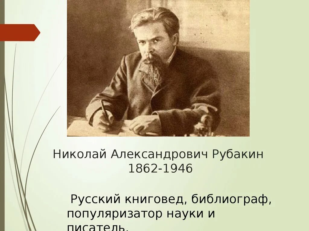 Н А Рубакин. Н.А. Рубакин библиограф. Николая Александровича Рубакина (1862–1946).