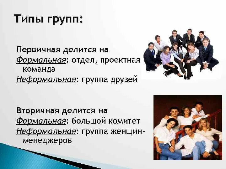 Работа в группах состав группы. Неформальные группы в коллективе. Неформальный коллектив виды. Первичная формальная группа. Разновидности групп коллектива.