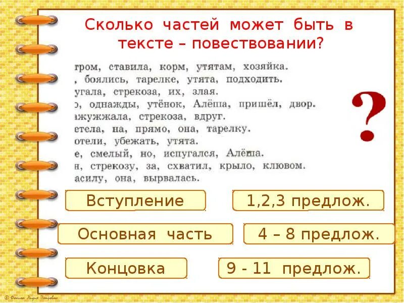 Конспект и презентация текст повествование 2 класс