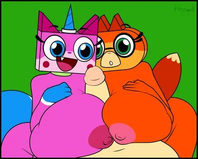 honwell, unikitty, lego, big breasts, big penis, blue eyes, breasts, erecti...