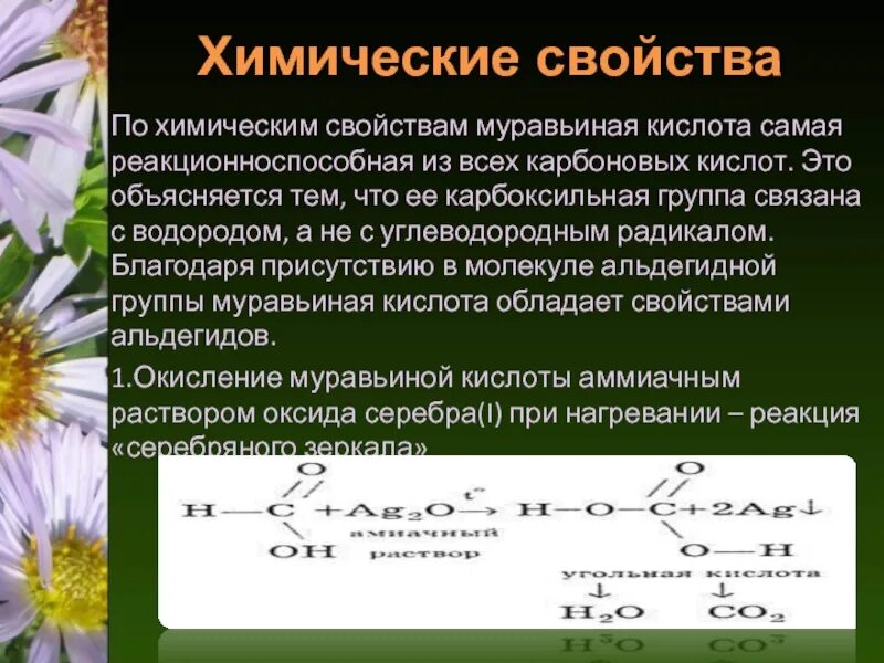 Характеристики муравьиной кислоты