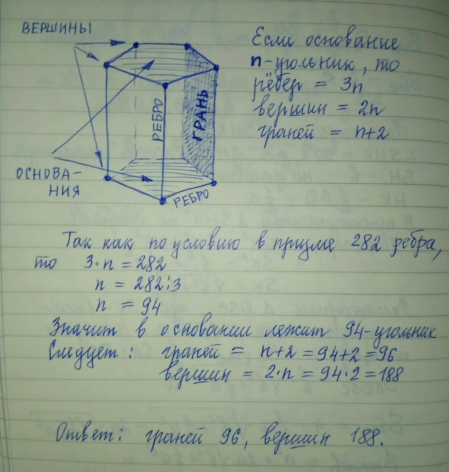 Сколько ребер у четырехугольной призмы. Призма грани вершины ребра. Грани рёбра и вершины прищмы. Грани Призмы. Ребро прямоугольной Призмы.