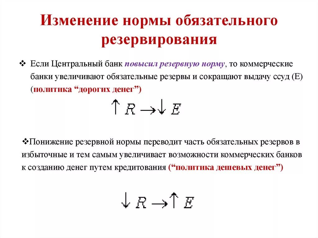 Изменение норм обязательного резервирования центрального банка. Ставка процента и норма обязательных резервов. Изменение нормы обязательных резервов влияние на экономику. При снижении ЦБ нормы обязательных резервов. Нормы резервов цб