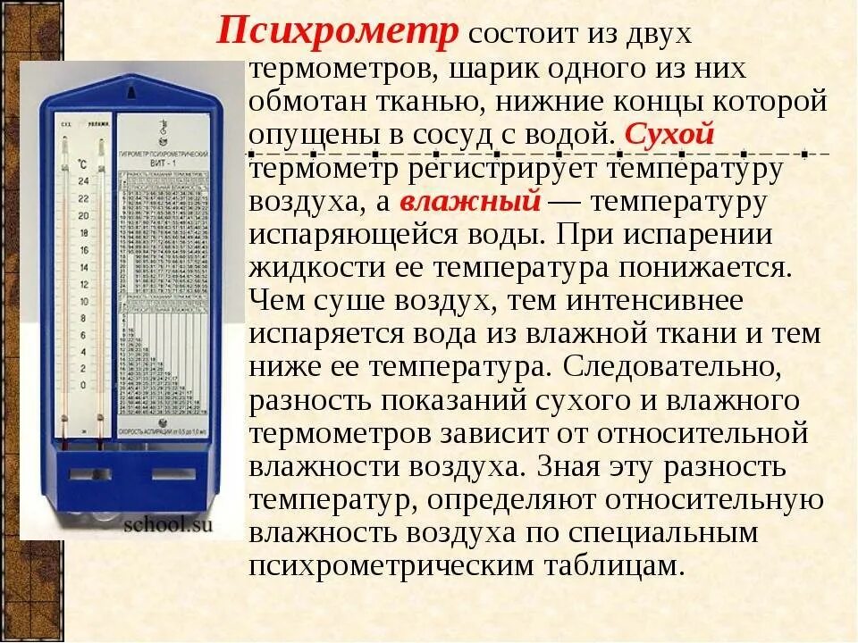 Определение параметров воздуха