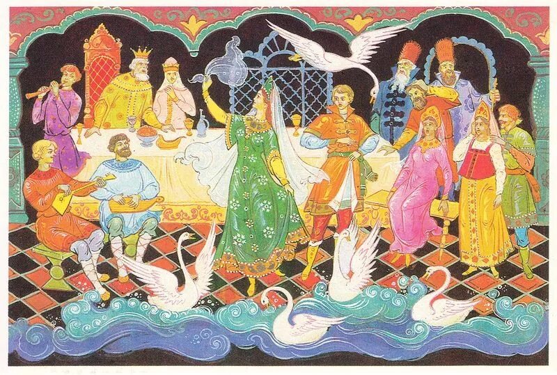 Сказочный пир. Билибин царевна лягушка. Билибин царский пир. Царевна лягушка царский пир. Царевна лягушка царский пир.
