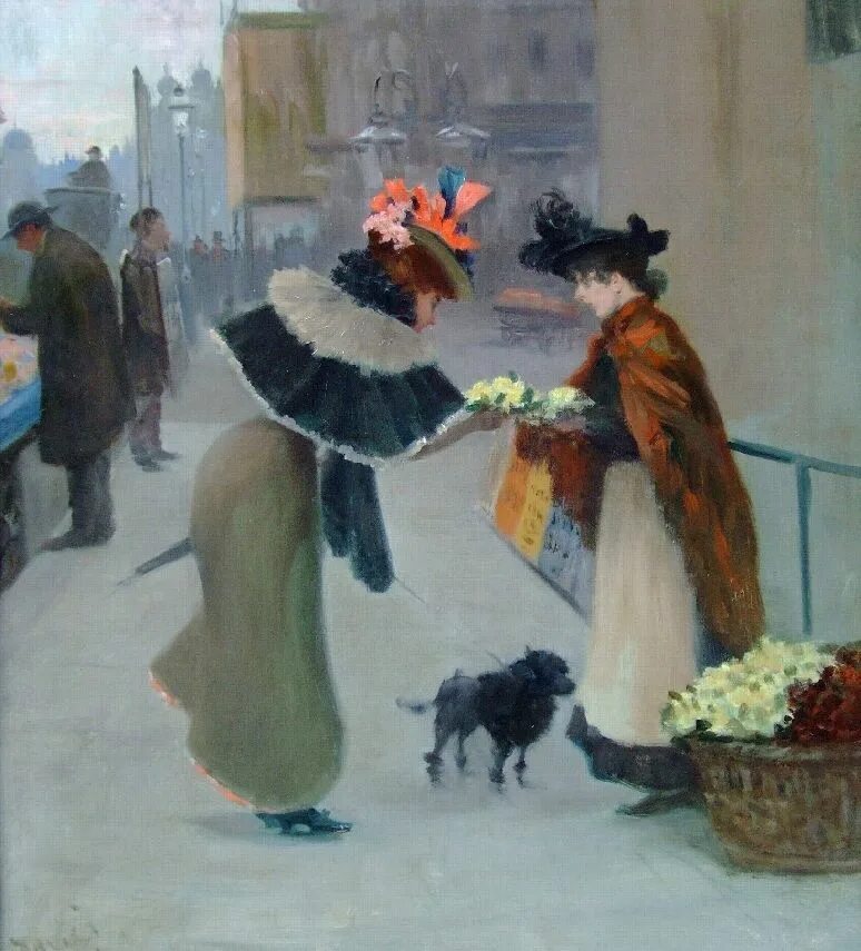 Albert Ludovici (1852-1932). Albert Ludovici Jnr (1852 – 1932) «the Flower seller». Луи де Шривер художник.