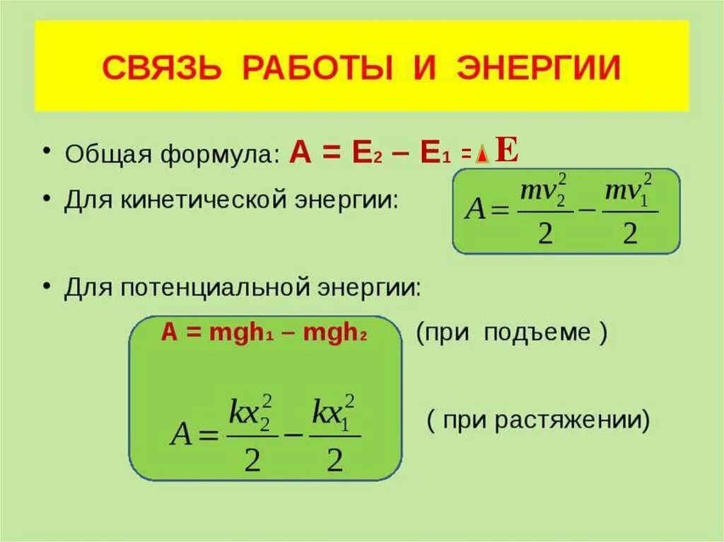 Мера скорости изменения энергии. Формула для расчета кинетической и потенциальной энергии. Кинетическая и потенциальная энергия формулы. Формулы по кинетической и потенциальной энергии. Формул ыкинетическрйи потенциальной энергии.