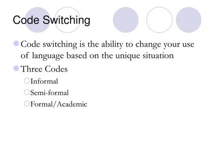 Code switching is