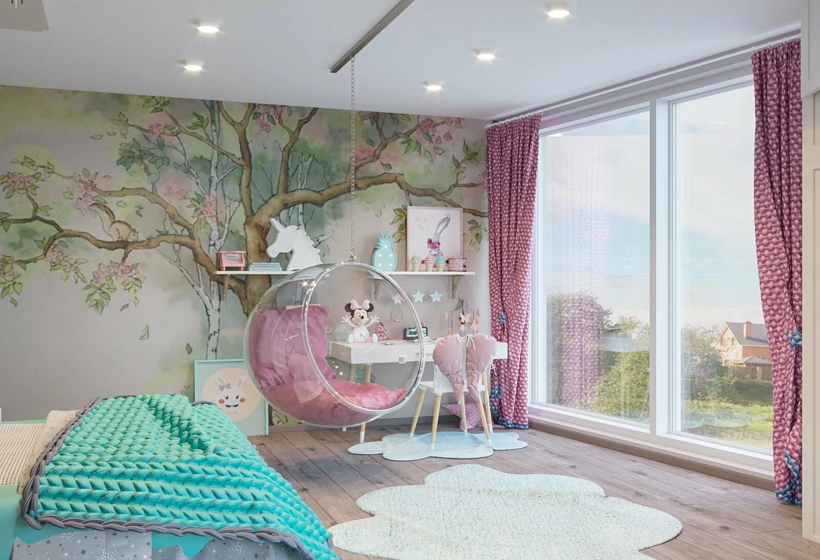 Нежная детская комната для девочки. Стильные детские комнаты. Стильная детская для девочки. Фотообои в интерьере детской. Обои для детских комнат.