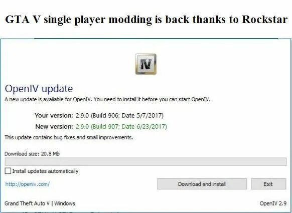 1 update available. Openiv. update available. single player. new version available.