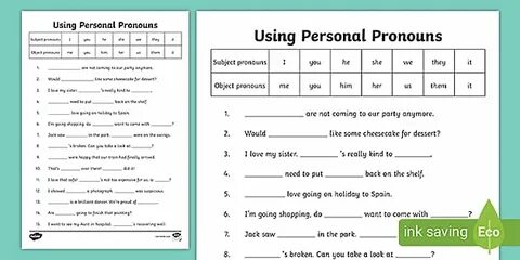 Personal pronouns am is are