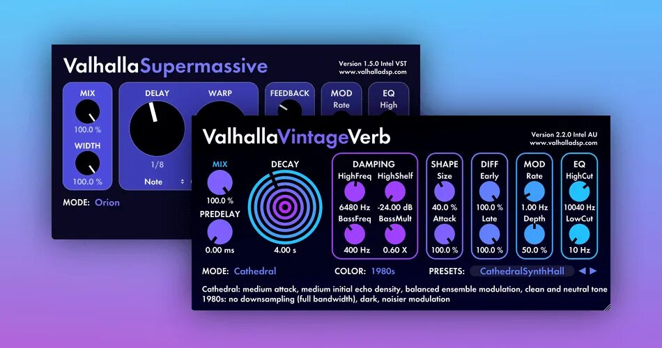Вальхалла плагин. Реверб valhalla. valhalla dsp vst. ревербератор вальхалла. valhallavintageverb.