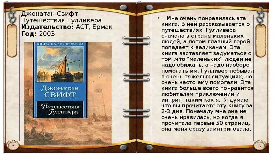 Отзыв о гулливере 4 класс