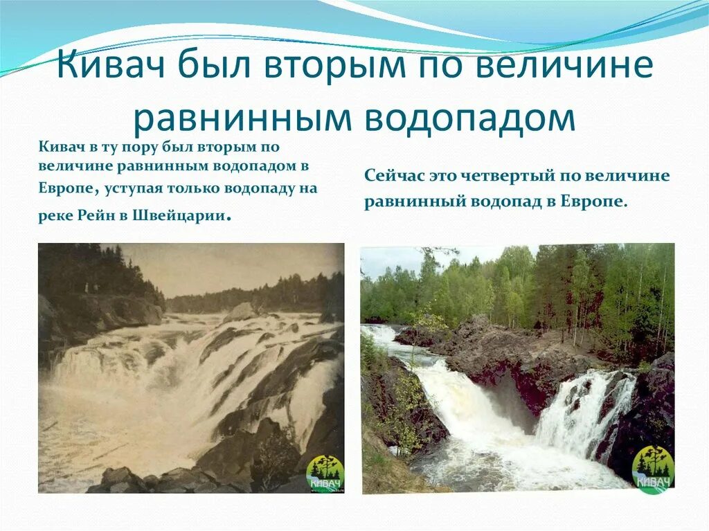 Основная мысль текста заповедник кивач. Водопад Кивач буклет. Водопад Кивач презентация. Заповедник Кивач презентация. Водопад для презентации.