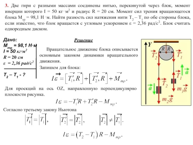 Два шара связаны нитью