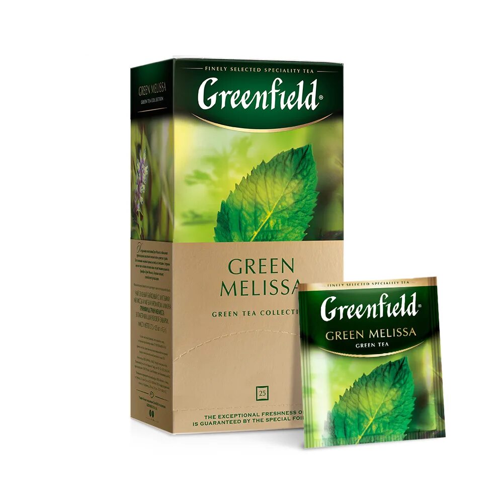 Чай с мелиссой купить. Чай зеленый Greenfield Green Melissa.