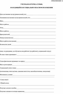 Карта семьи соп
