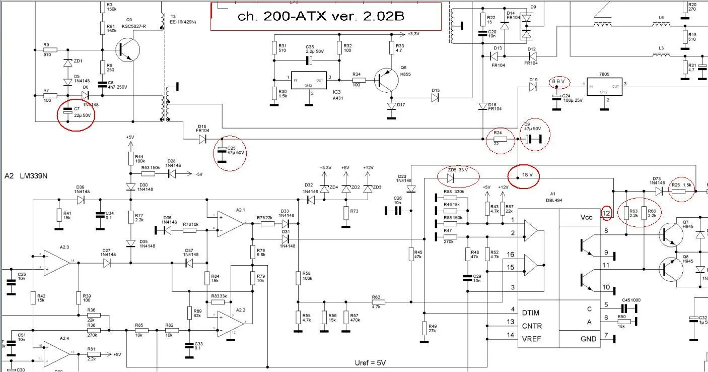 Плата x b202atx ver 3.1 схема Блок питания JNC LC-250ATX P4 (2)