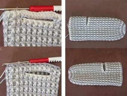 Варежки крючком пошагово