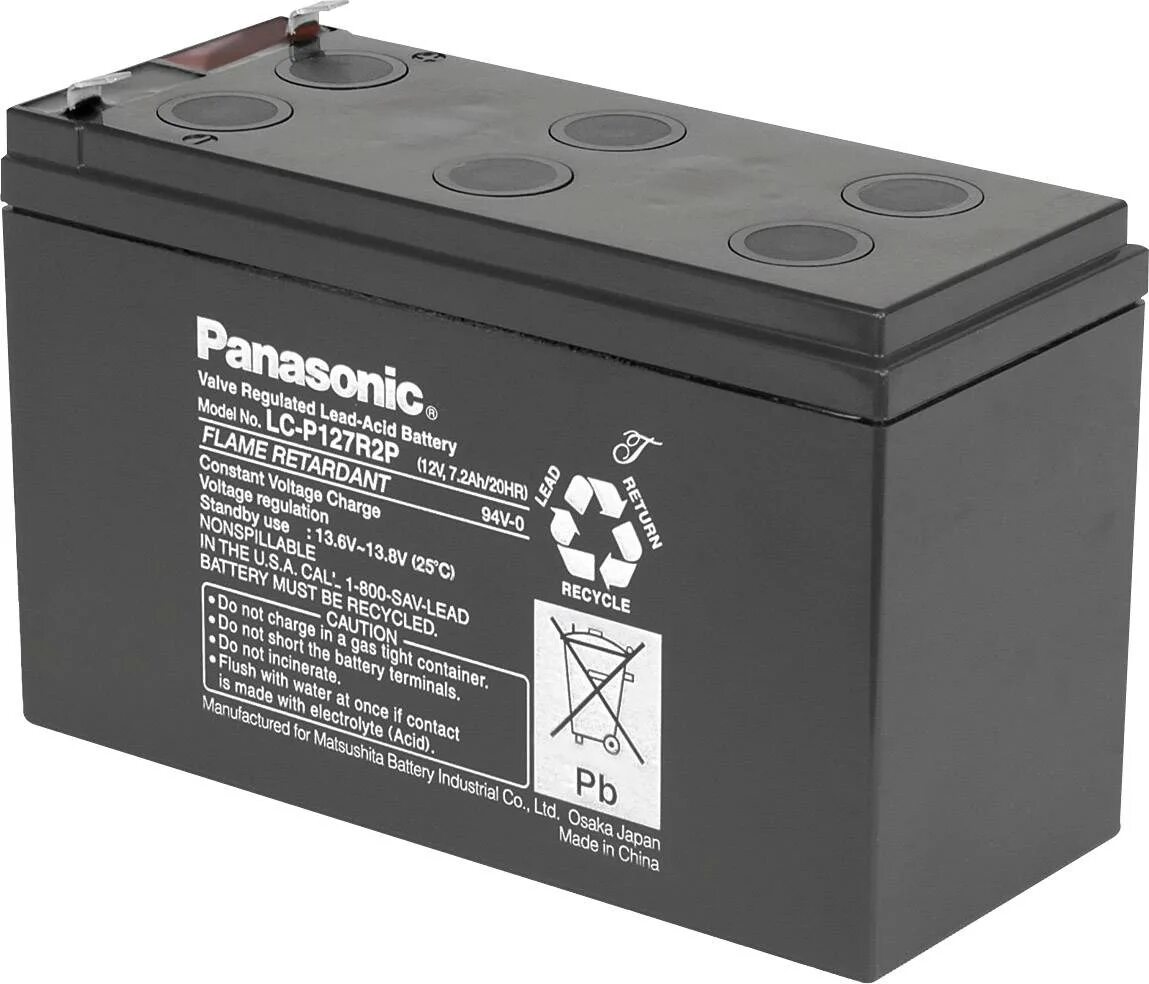 Батарея 12v 7.2 ah. Аккумулятор Panasonic LC-p127r2p1. Аккумуляторная батарея Panasonic LC p127r2p1 12v 7ah. Panasonic LC-r127r2p1. Panasonic up-vw1245p1.