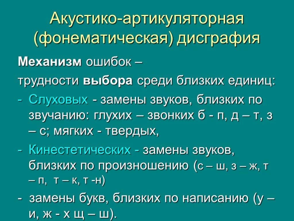 Артикуляторно фонематическая дисграфия