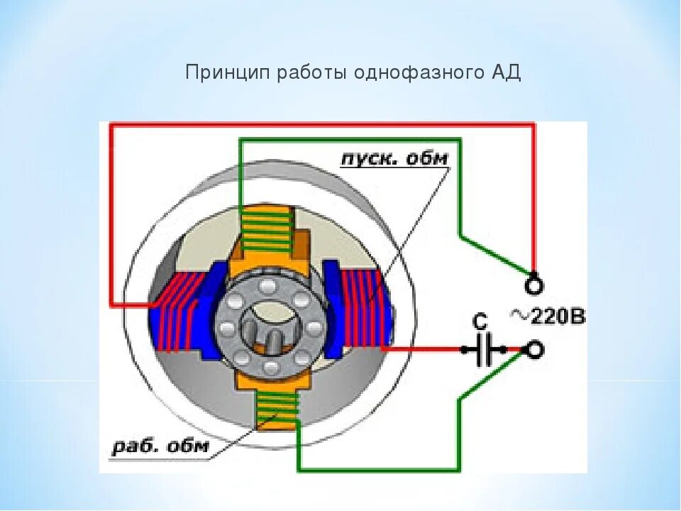 Однофазный асинхронный электродвигатель схема подключения. Схема обмоток асинхронного однофазного двигателя. Схемы обмоток электродвигателей 220в. Схема подключения роторного электродвигателя 220в. Направление вращения однофазного двигателя