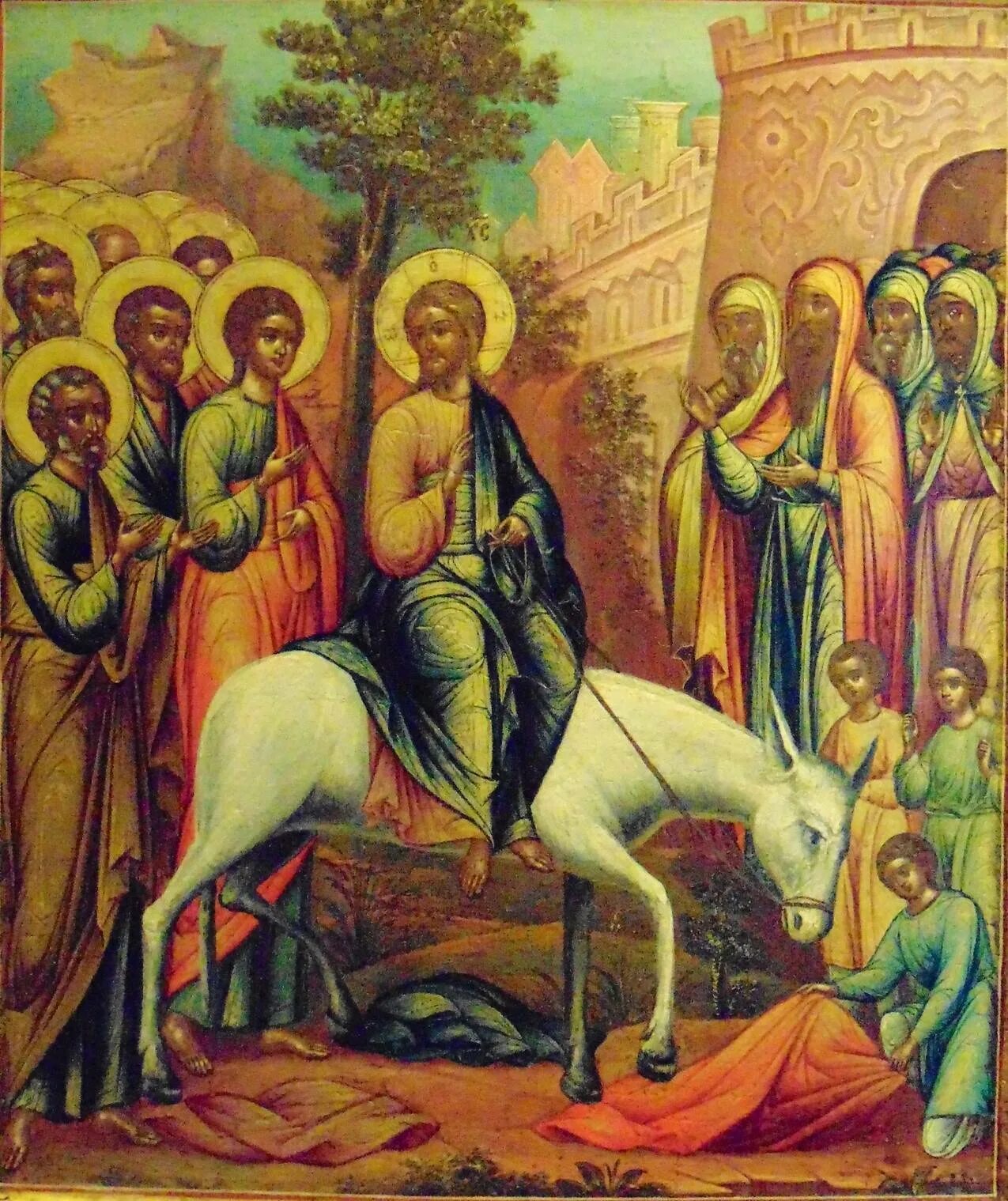 С праздником входа господня в иерусалим. Вход господень в иерусалим вербное воскресенье. вхождение иисуса в иерусалим вербное воскресенье. вход господень в иерусалим икона. вход господень в иерусалим минологий василия 2.