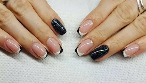 Ногти дизайн черные новинки френч